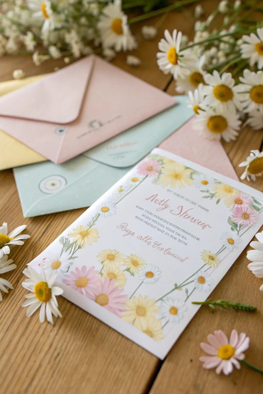Build anticipation with lovely daisy-themed invitations.