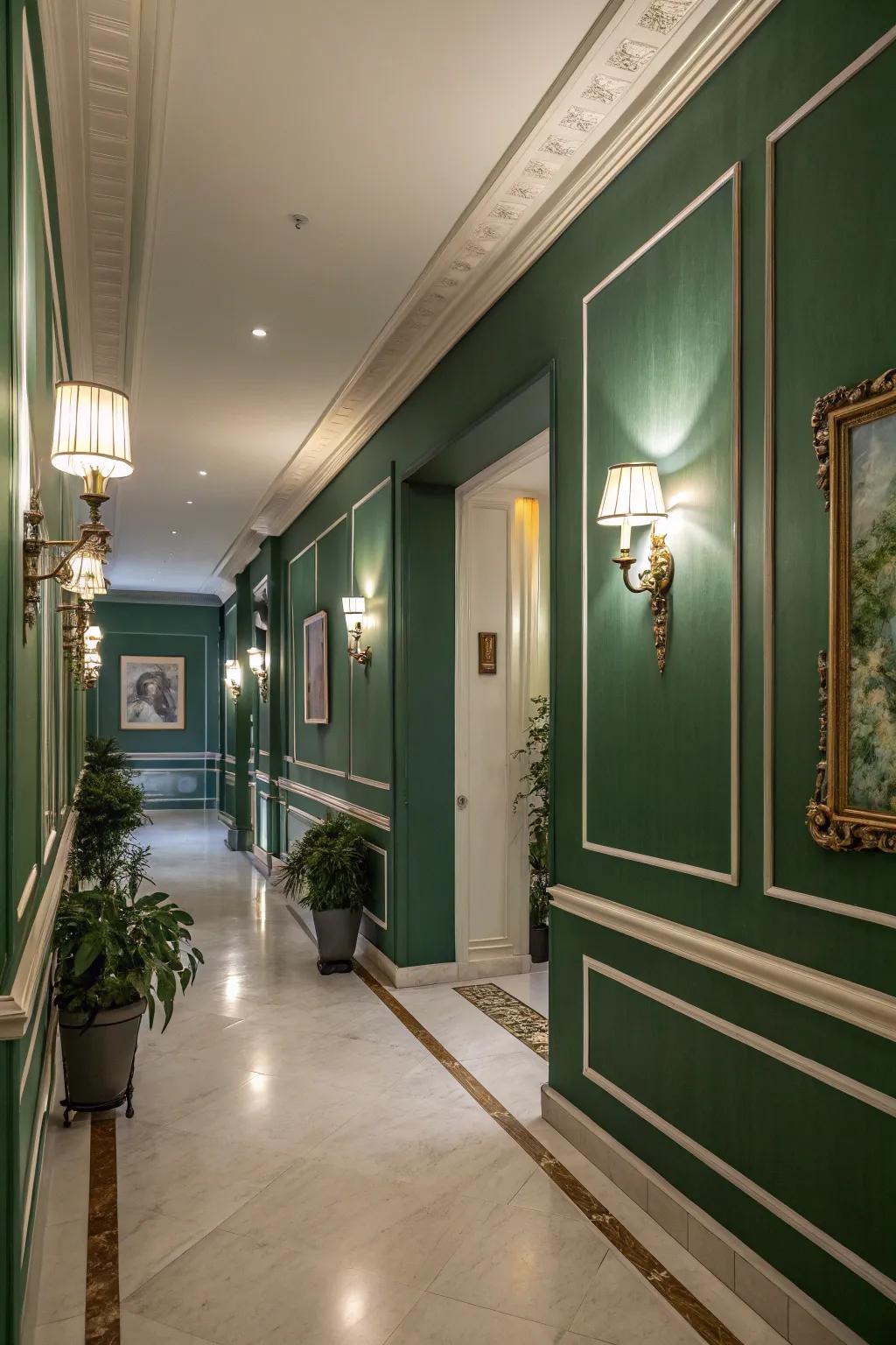Walls transform this hallway into an elegant area.
