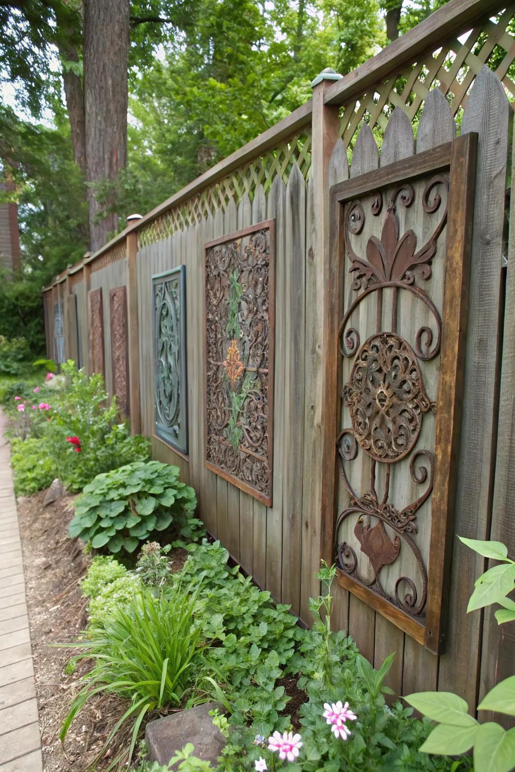 Artistic panels have the power to transform a simple fence into a work of art.
