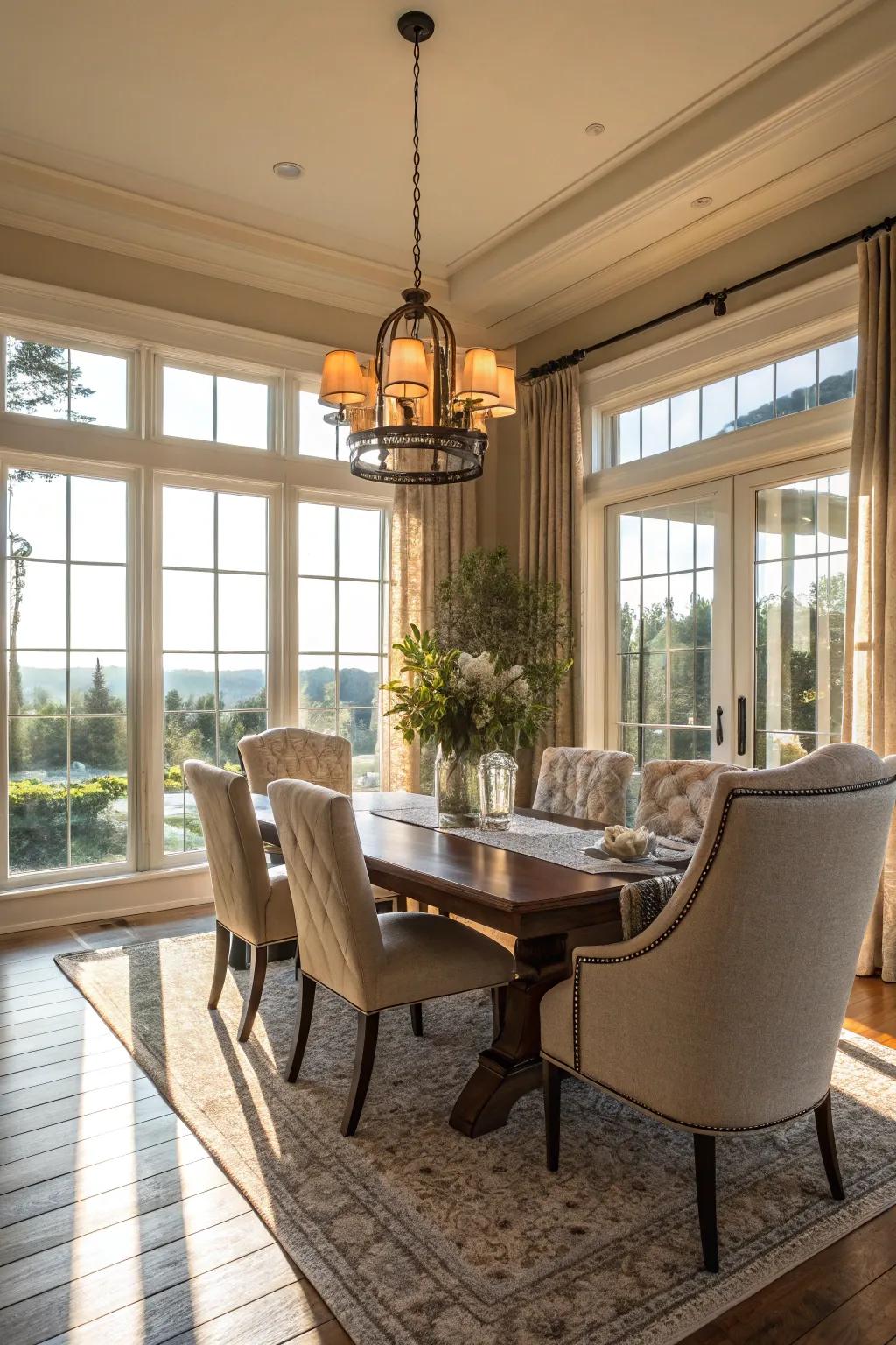 Let expansive windows open up your dining area.