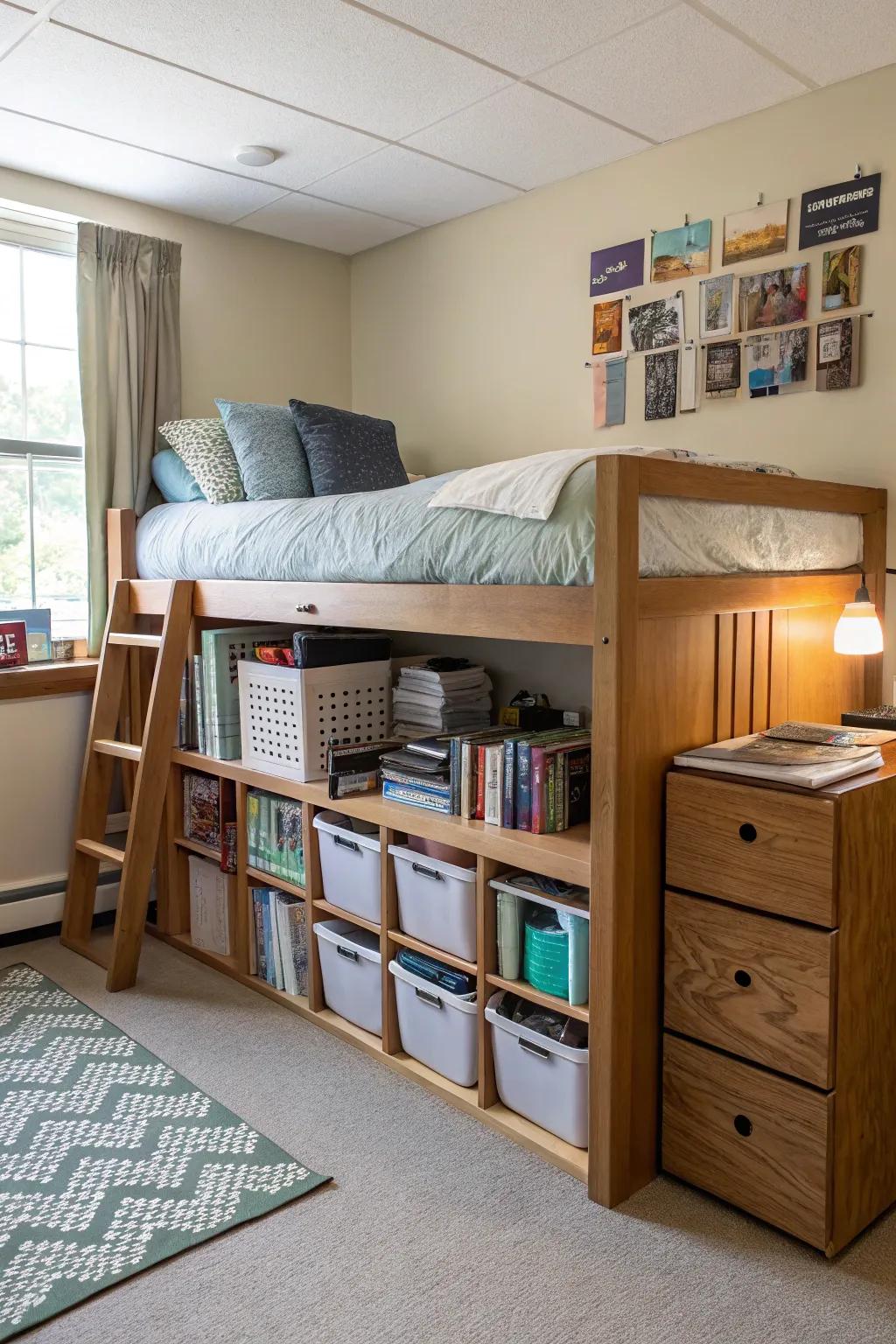 Improve your dorm's space with clever under-bed storage options.