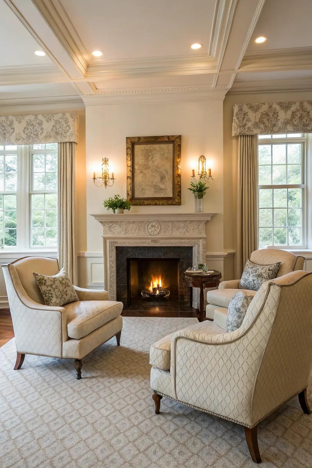 Symmetrical arrangement of furniture brings a sense of balance and peace to the room.