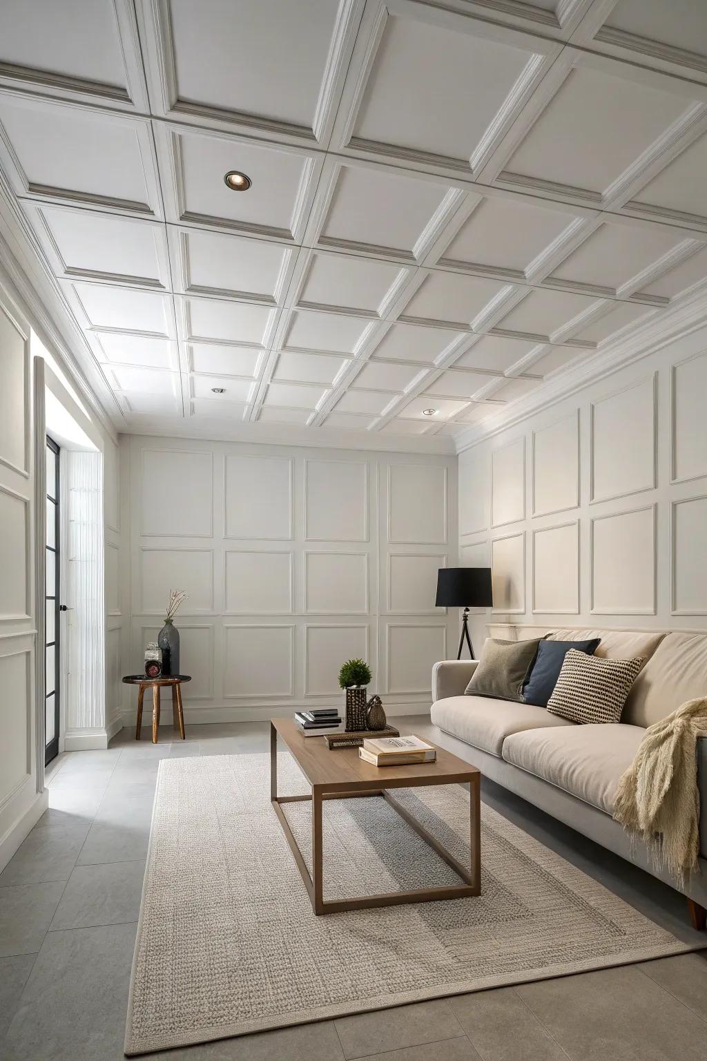 The epitome of simplicity showcased through contemporary ceiling panels.