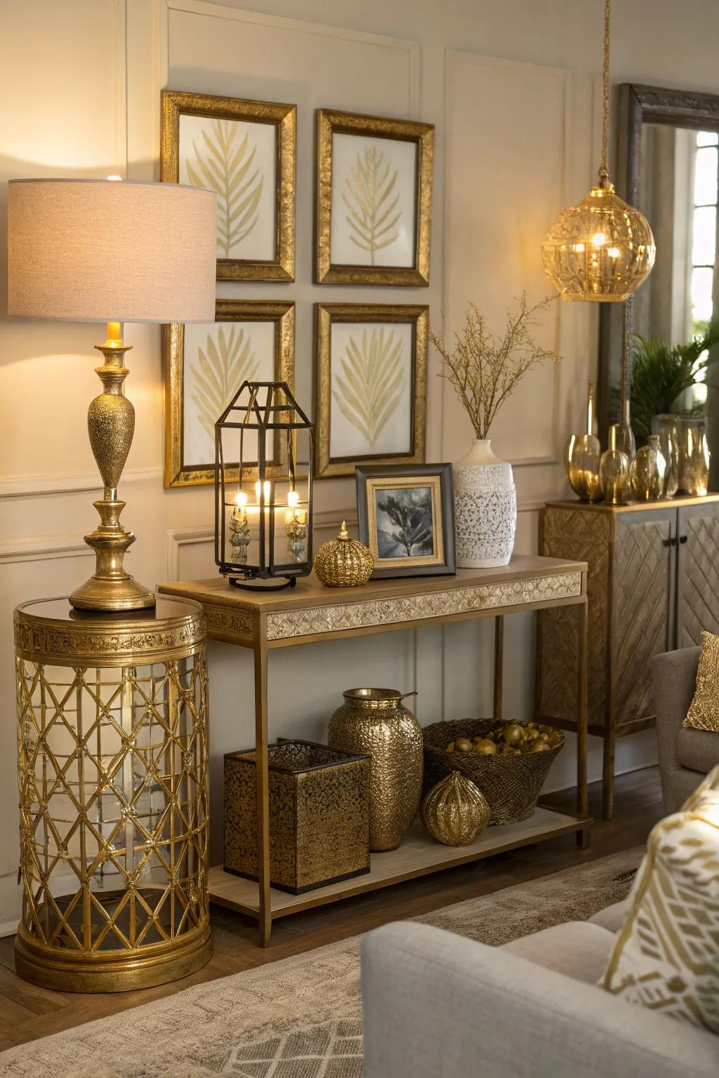 Golden highlights imbue any space with the grandeur of ancient Egypt.