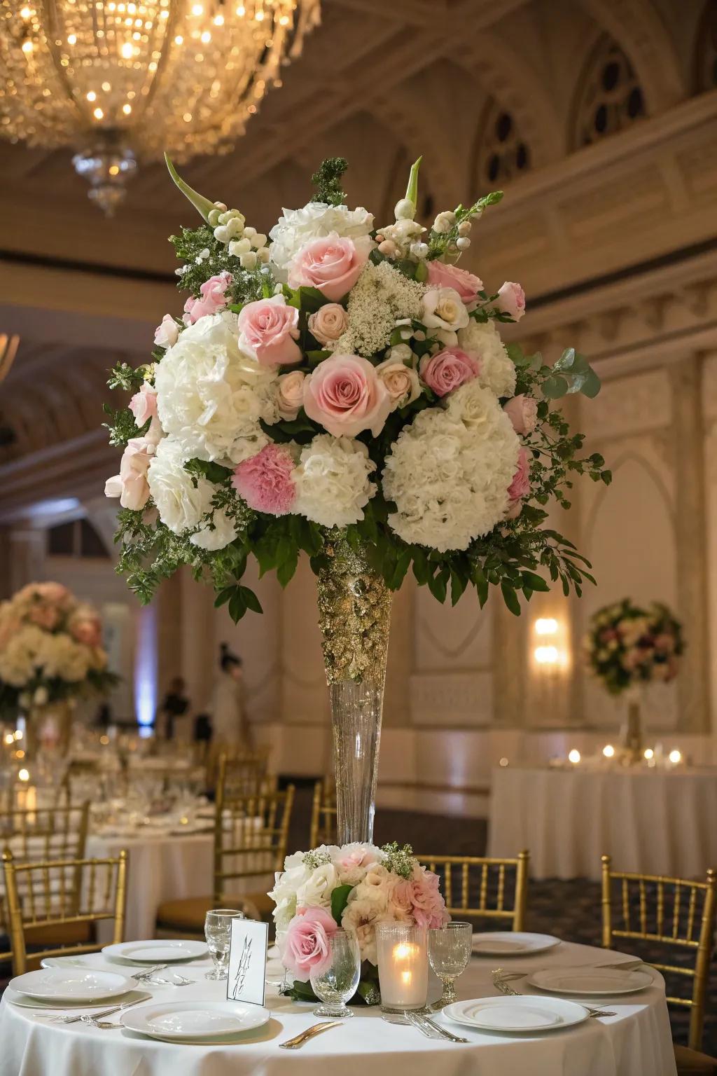 Abundant flower arrangement creating an enchanting ambiance