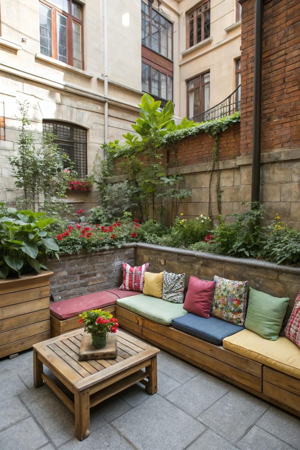 Craft a welcoming seating space with vibrant soft pads for comfort and panache.
