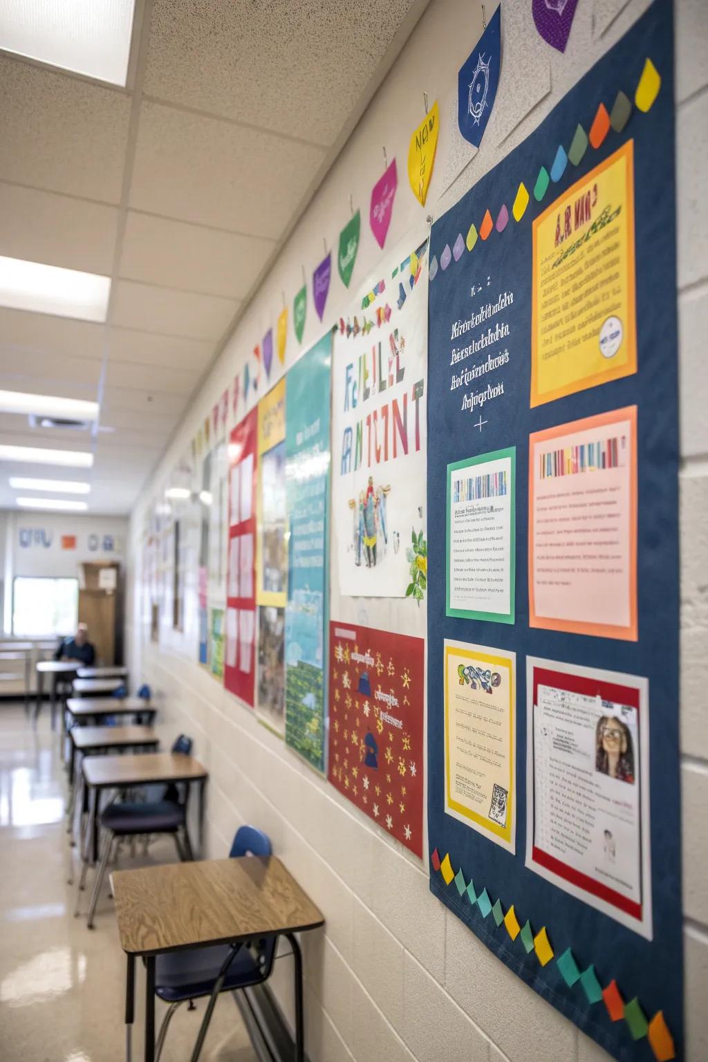 Motivational quotes injecting vibrancy into classroom walls