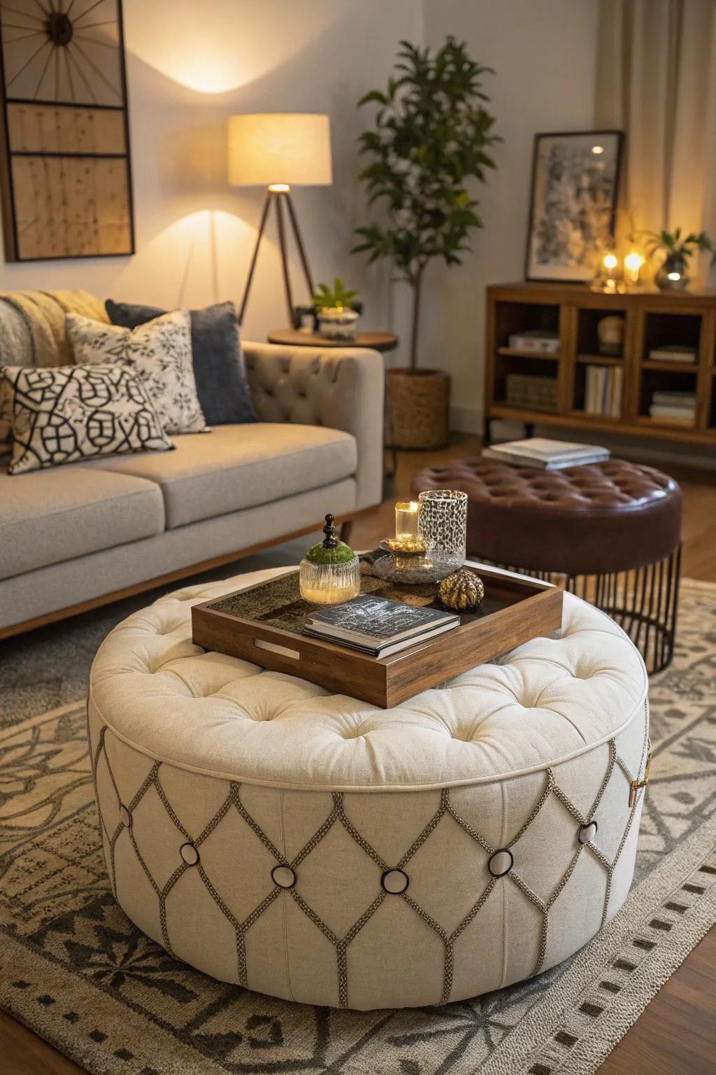 Footstools are a great way to add versatile seating to any living area.