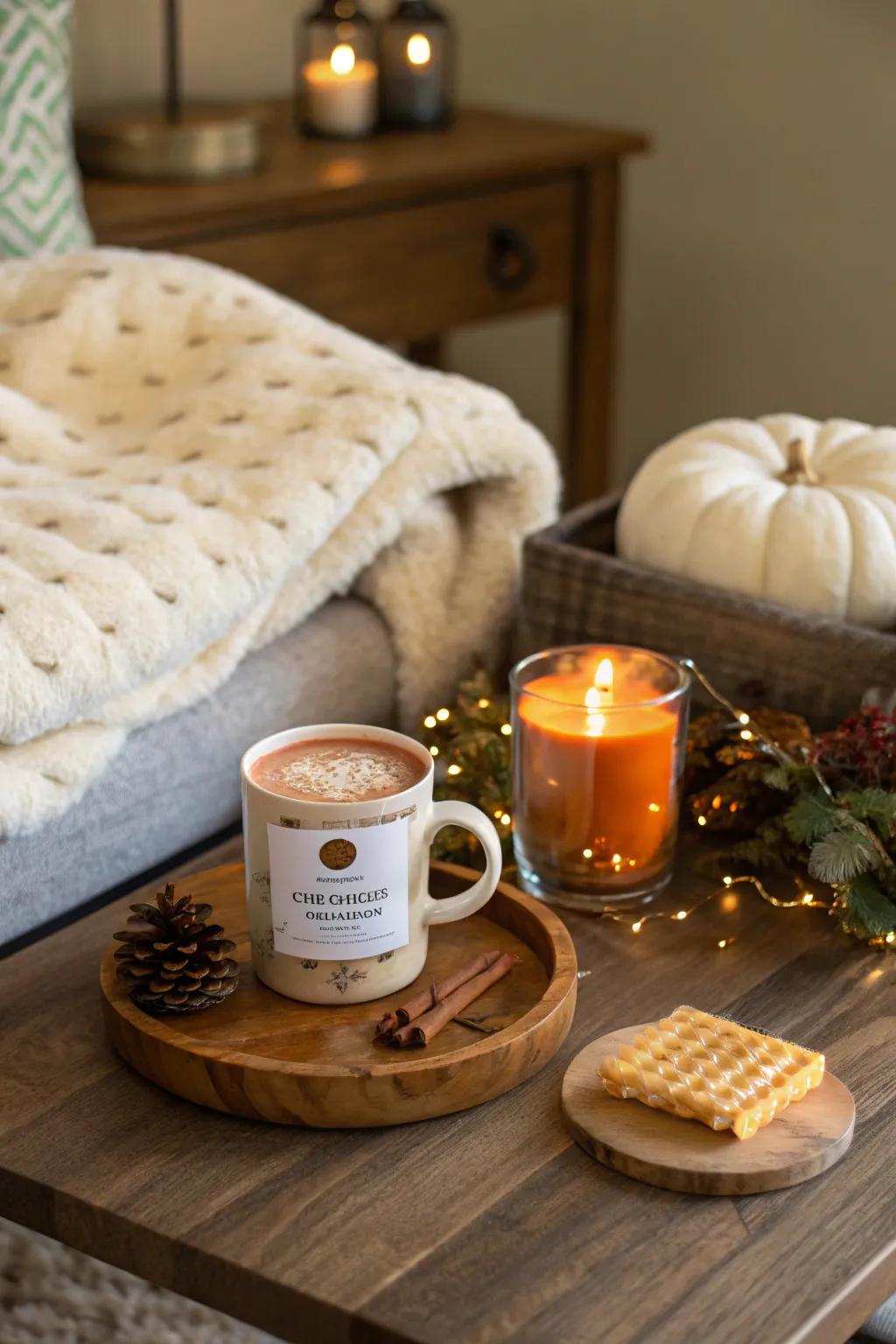 A comforting snuggle bundle to make any fall evening extra cozy.