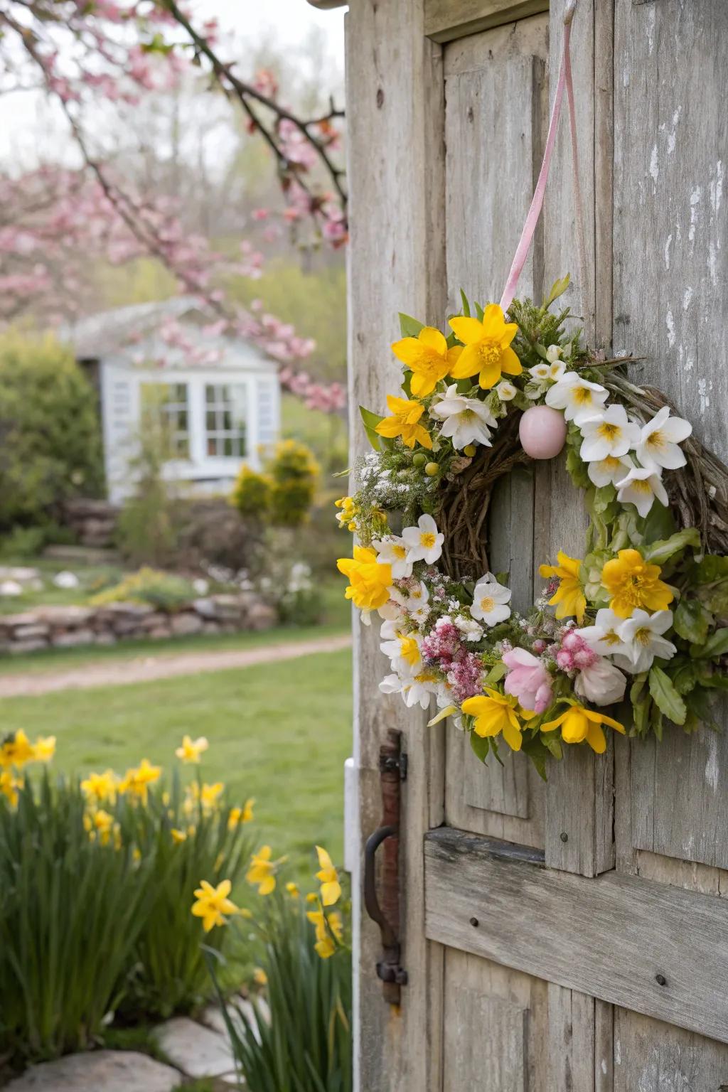 The initial bloom door piece brings warmth to your entrance.