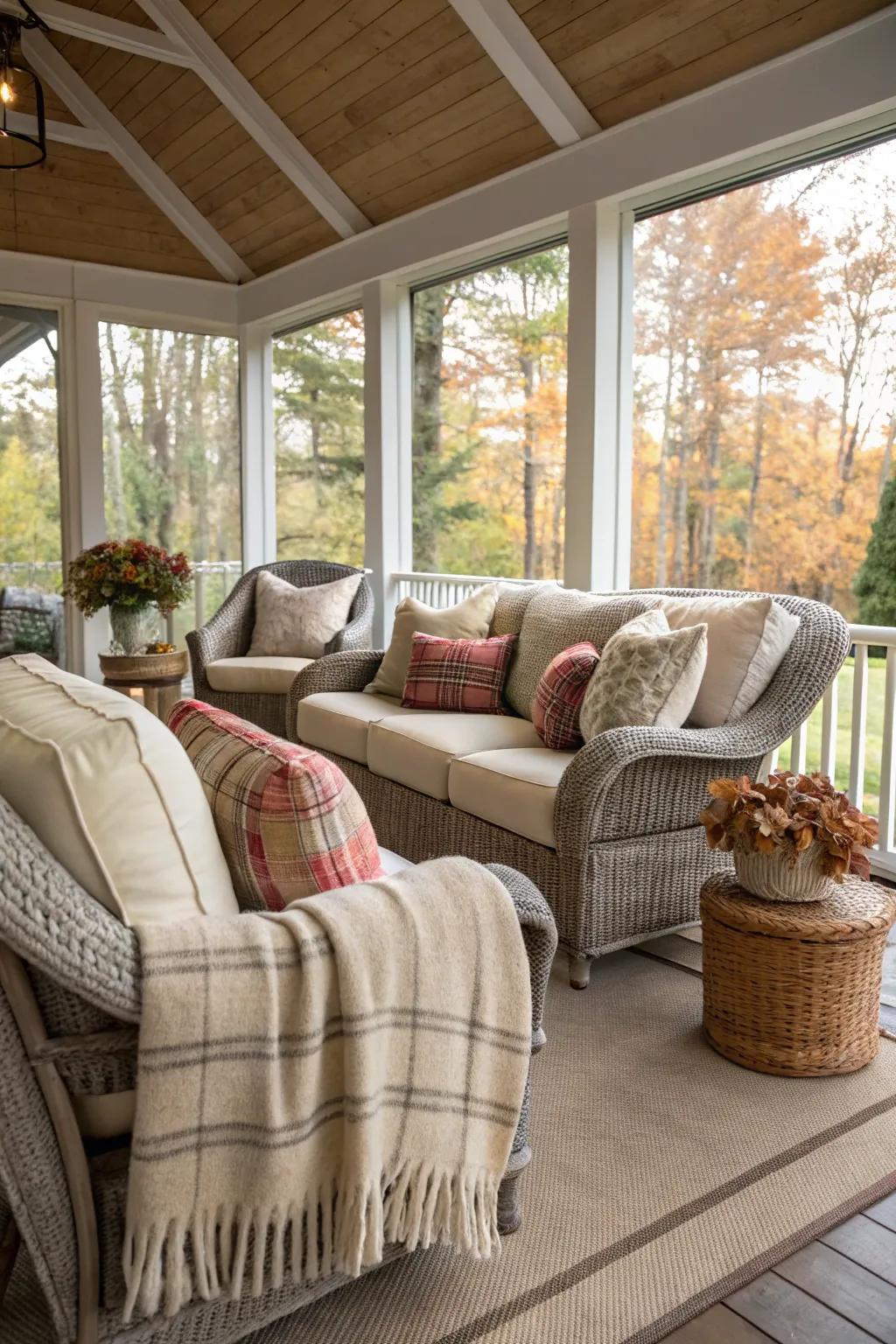 Cozy seating designed to encourage relaxation and tranquility.