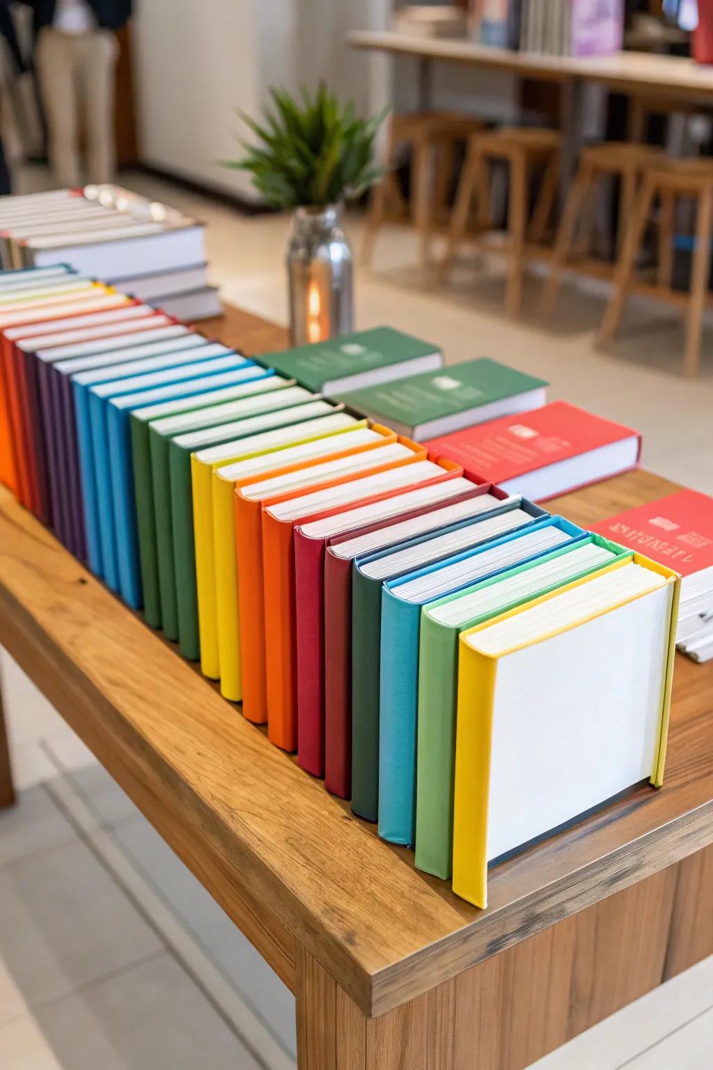 Bold colors make these covers pop.