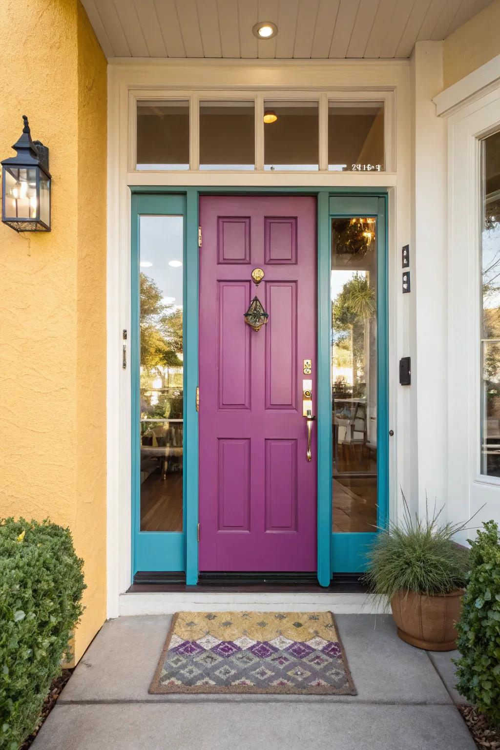 An eye-catching door design imparting individuality and charm to any residence.