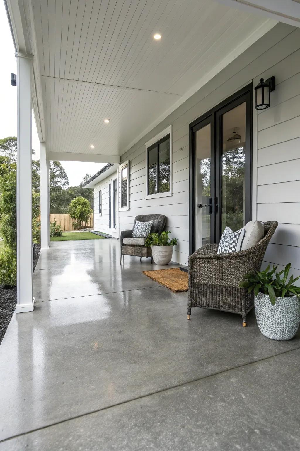 A polished look for a modern front porch.