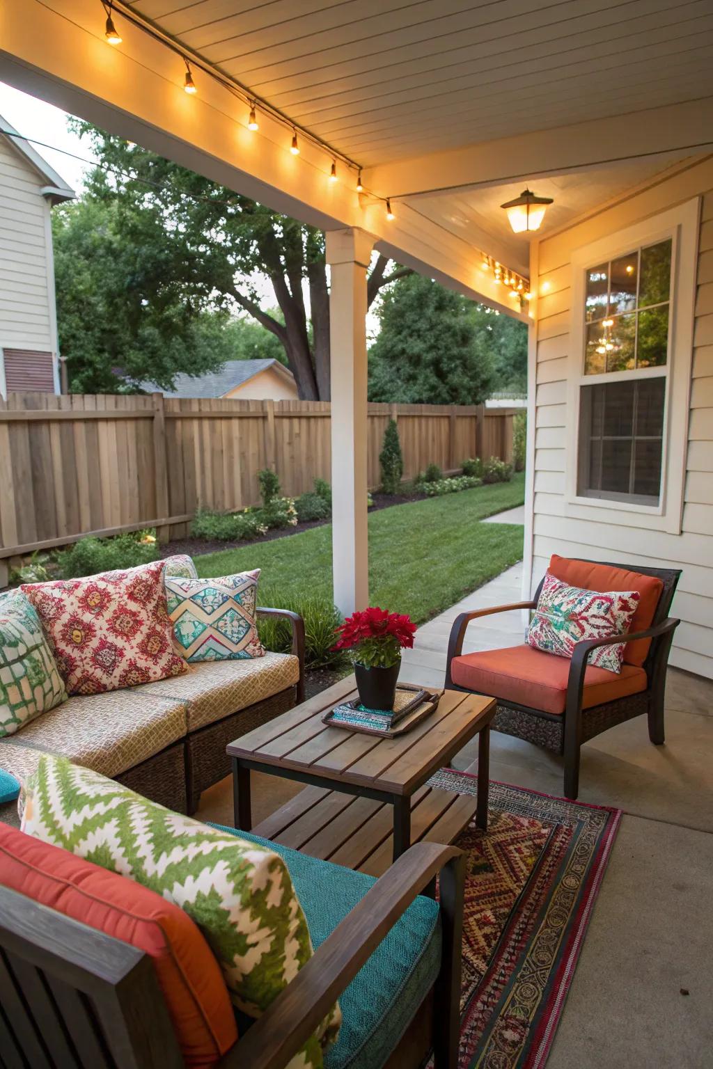 Comfortable seating makes any front porch welcoming.