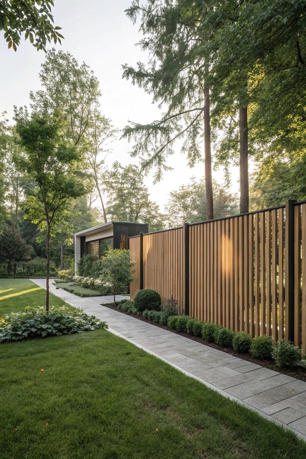 Timber fences offer a timeless choice for front garden privacy.