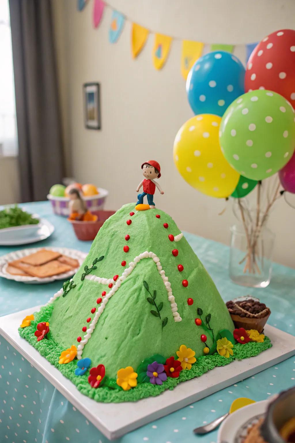 This downhill-themed cake playfully embraces the journey to 50!