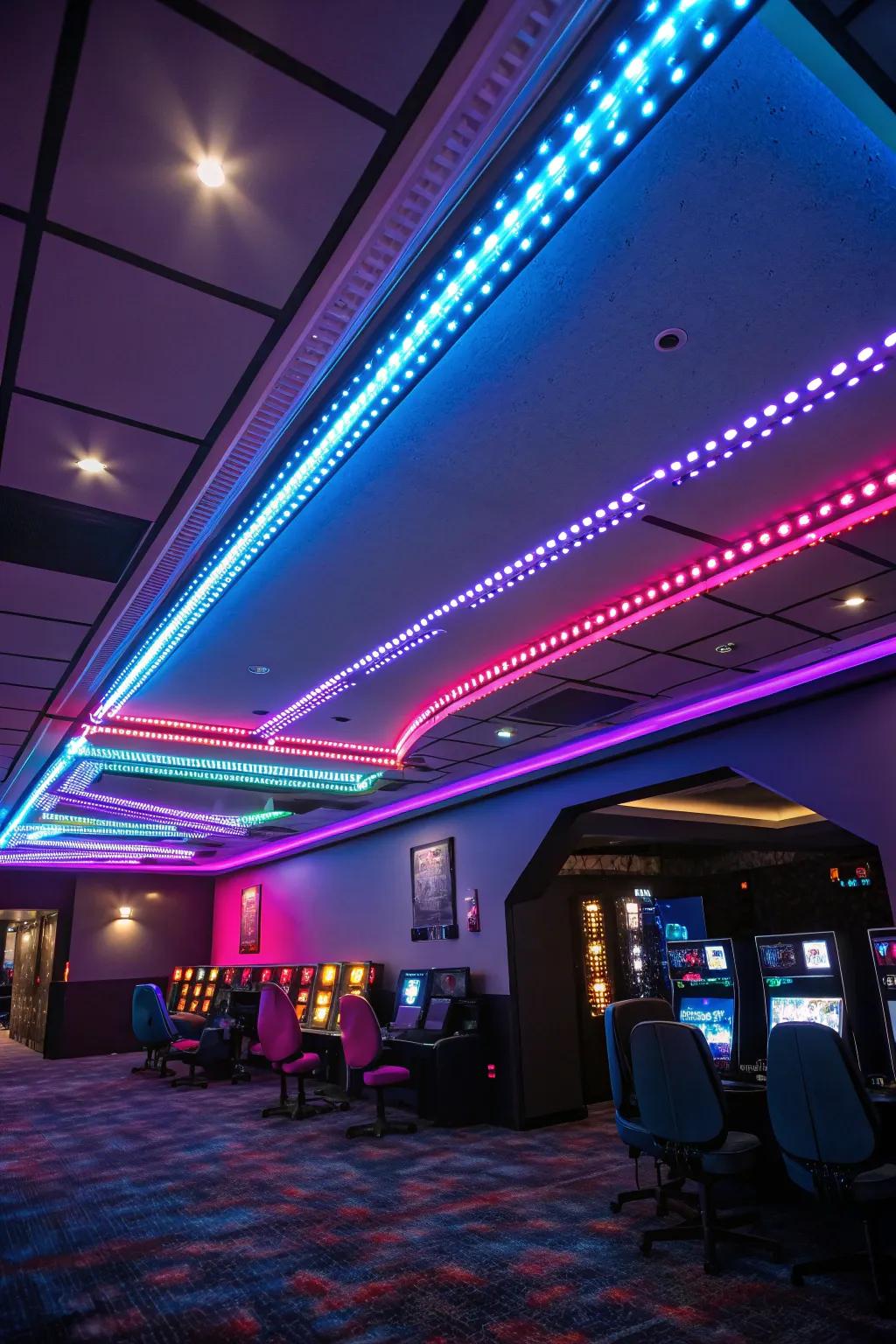 Light panels give a modern touch to your gaming zone.