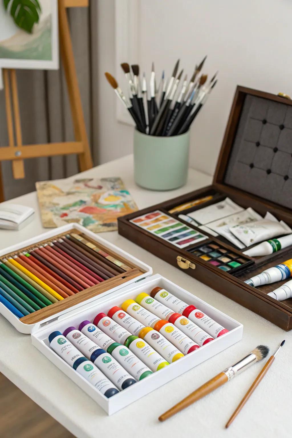 An assortment of exceptional crafting materials prepared to ignite creativity.