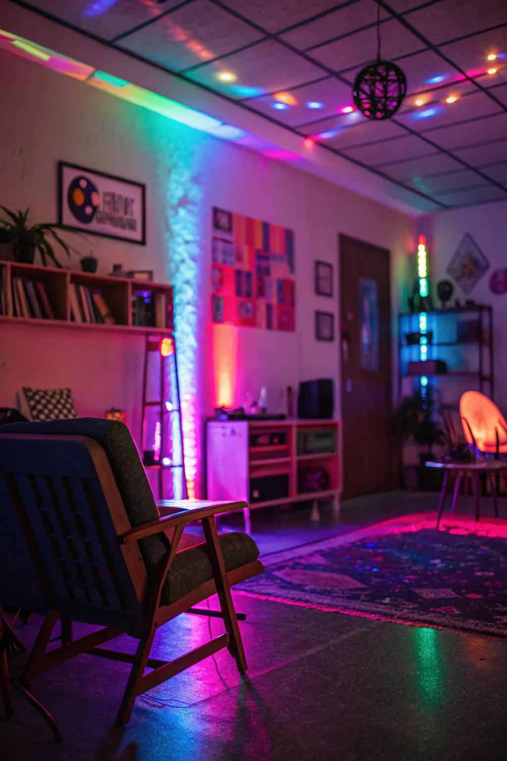 Use blacklights to quickly turn any space into a glowing spectacle.