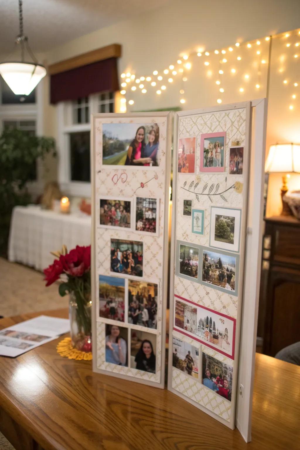 A tri-fold board offers lots of room for showcasing graduation memories.
