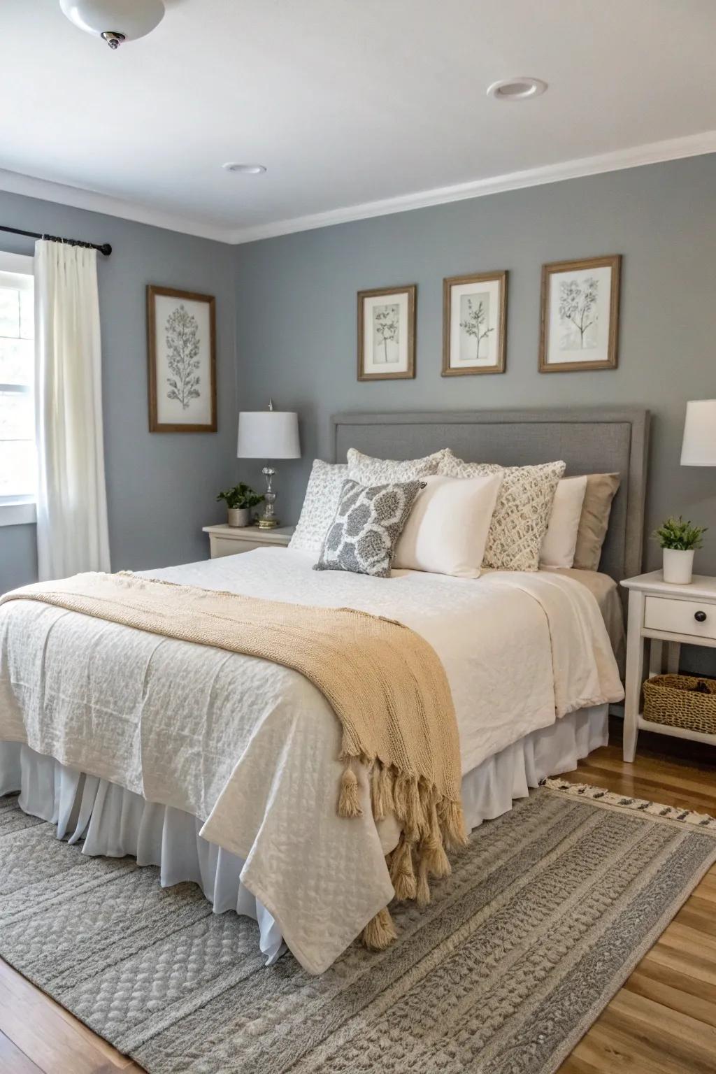A serene neutral palette is the ideal start for a tranquil guest retreat.