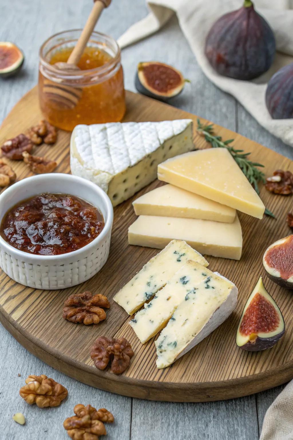 A cheese aficionado's dream, featuring a mix of textures and tastes.