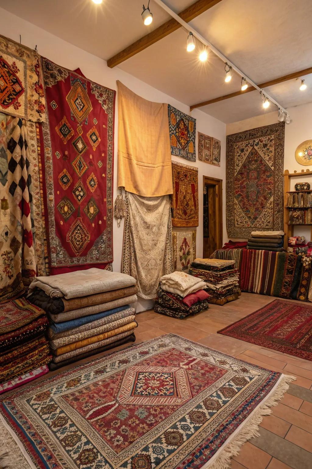 Layering fabrics enhances warmth and texture in any setting.
