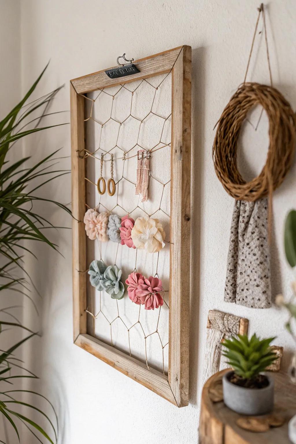 Enhance your hair accessory setup with this minimalist framed organizer&mdash;where simplicity finds style.