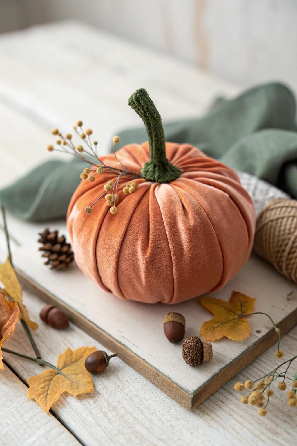 Celebrate the season with delightful material pumpkins&mdash;ideal for a subtle nod to Halloween!