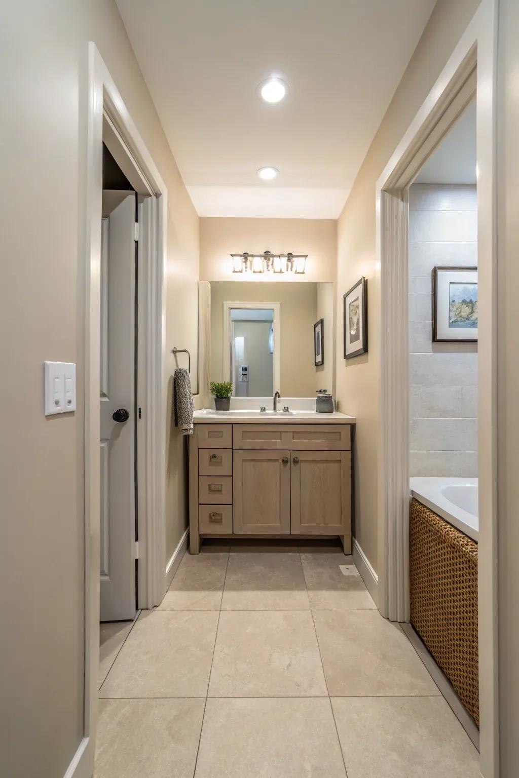 Neutral tones have the power to make compact areas appear larger and more peaceful.