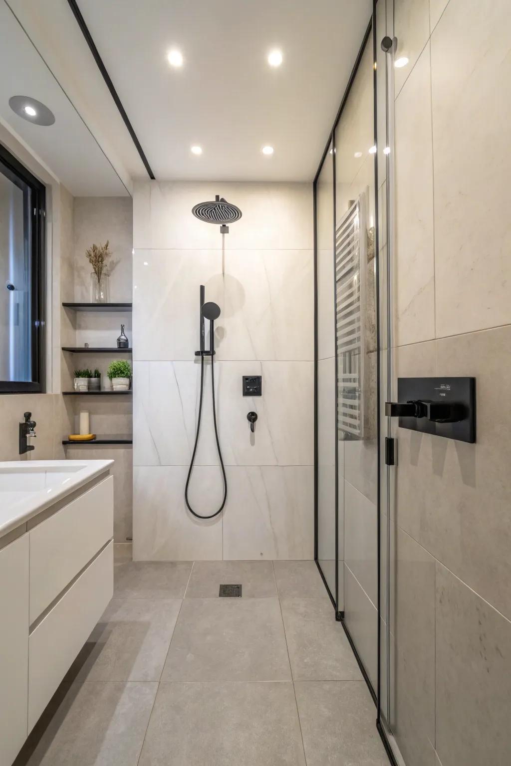 Aqua sprayer positioned opposite the controls for easy access.