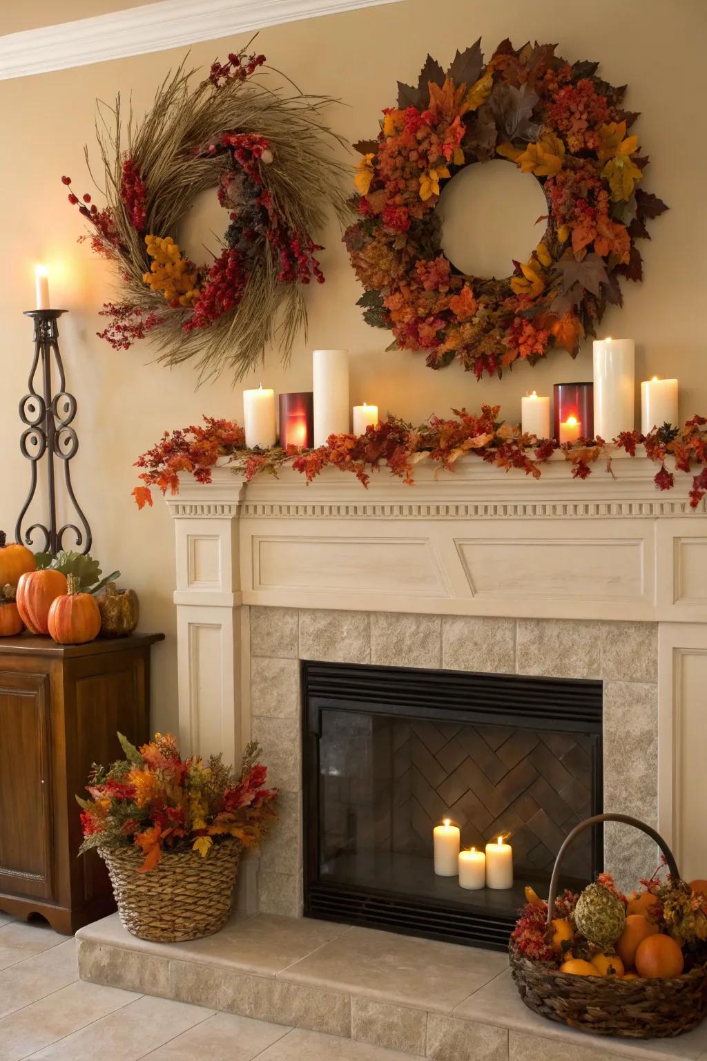 Appreciate each season with fireplace decor that matches.