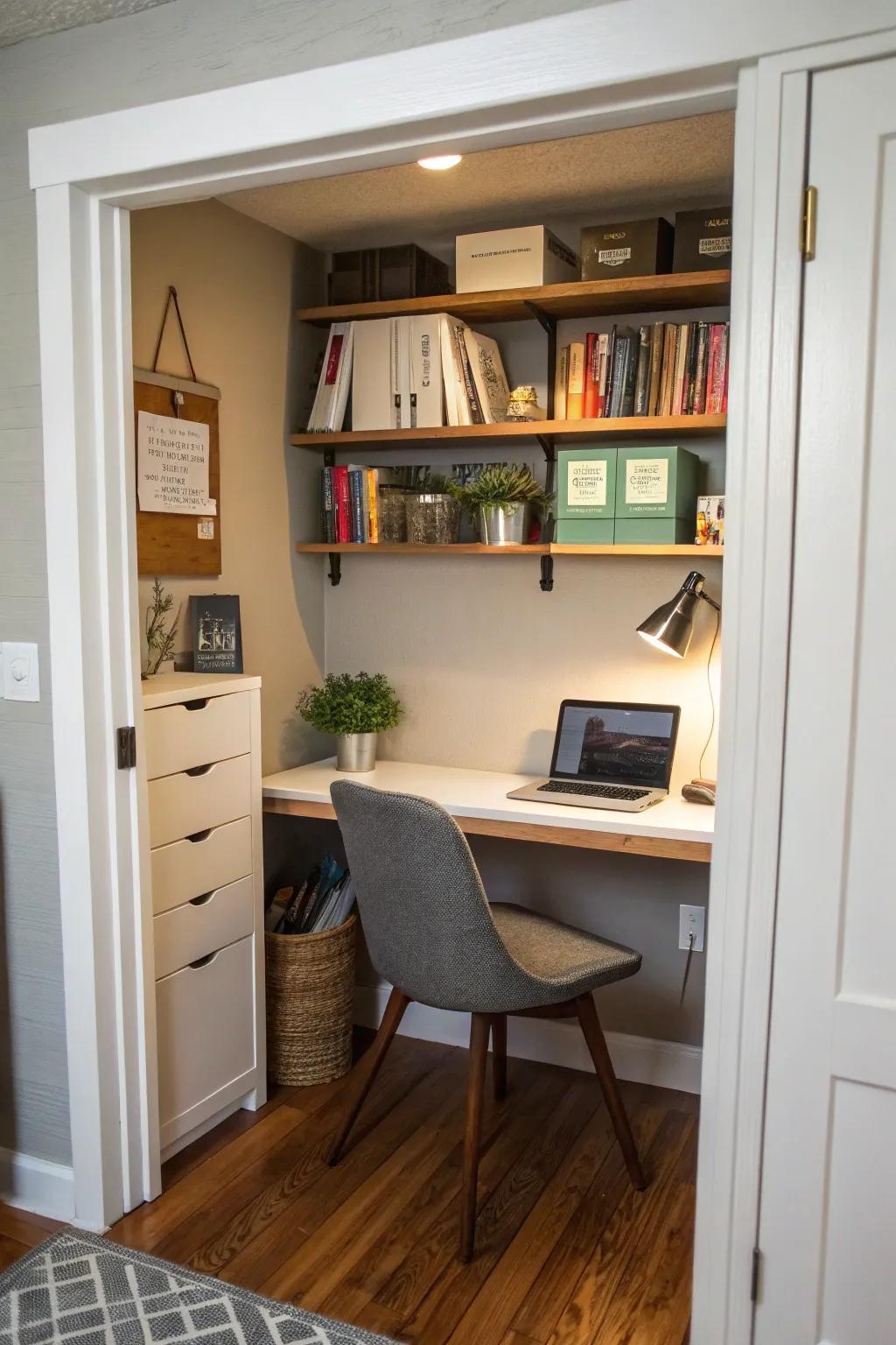A special secret: an office hiding in a closet.