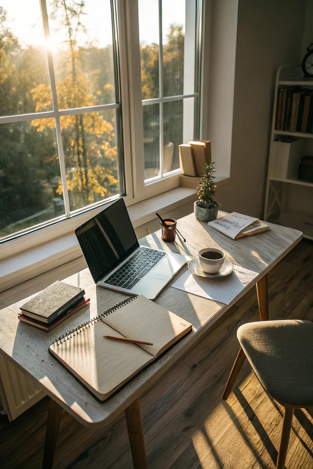 Enjoy the benefits of natural light for an invigorating workspace.