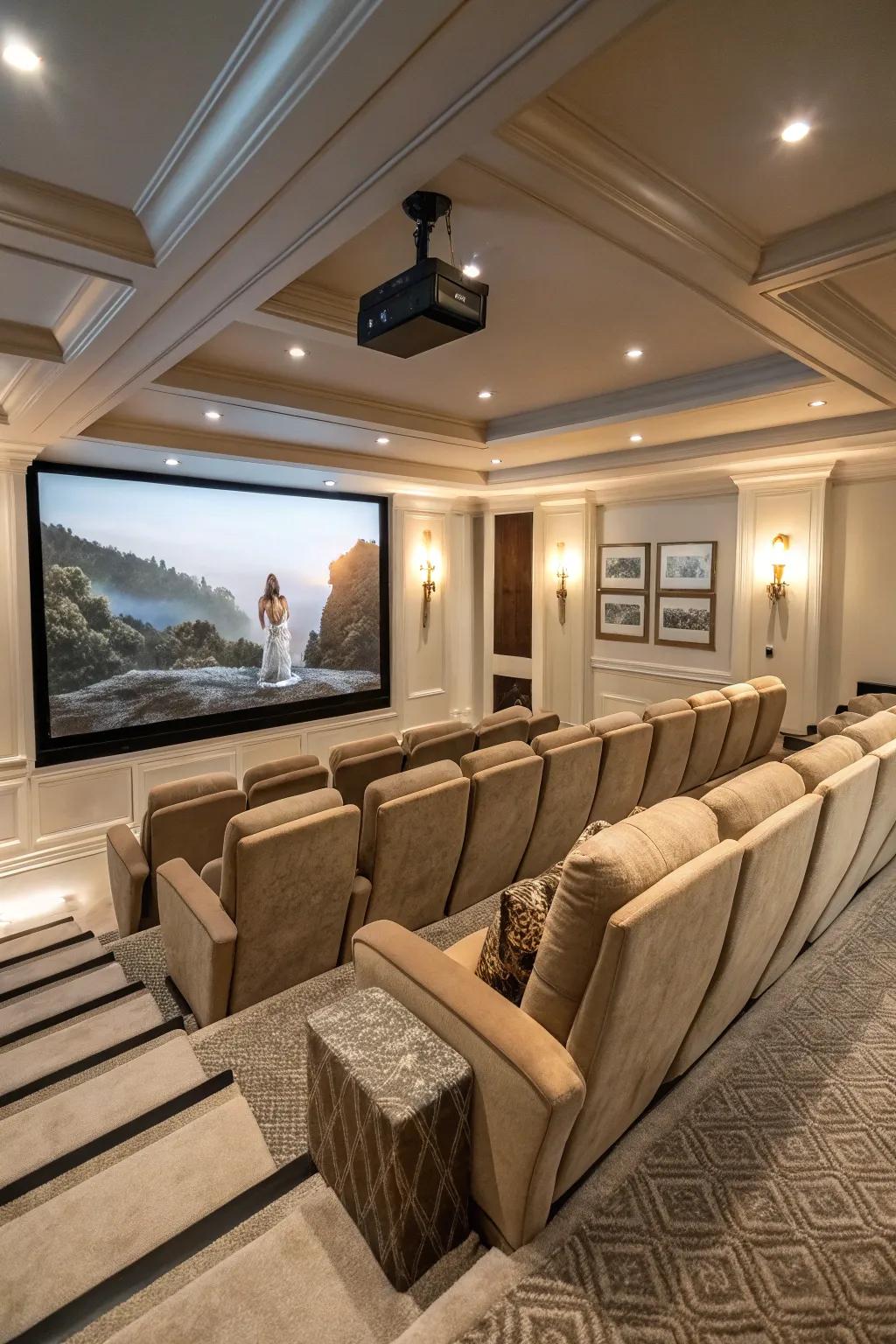 Elevated seating makes sure everyone gets the greatest view in the house.