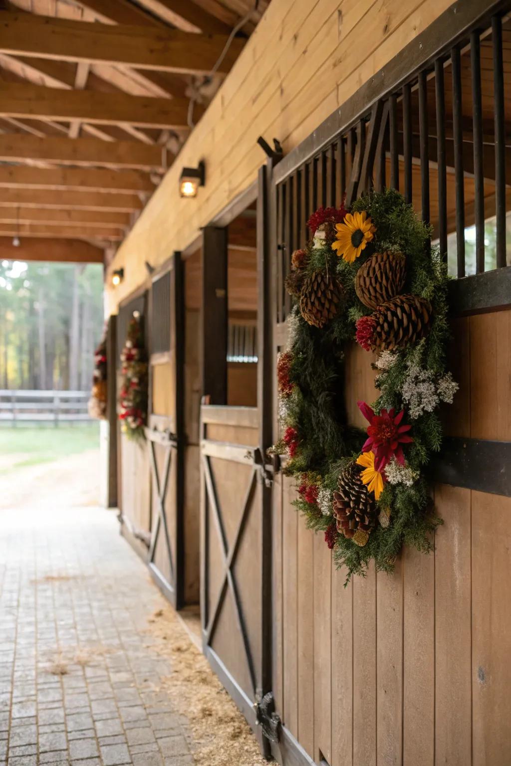 Seasonal garlands bring a festive accent to your horse's stall.