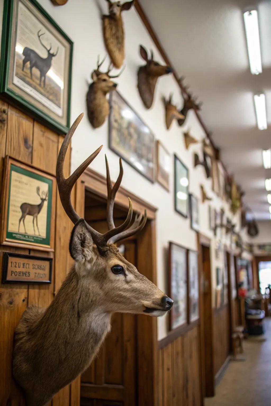 Proudly display your trophies to craft a memorable and striking wall.