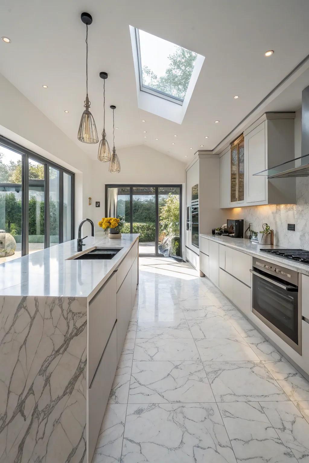 Laminate countertops designed to replicate rock offer sophistication without the heavy price.