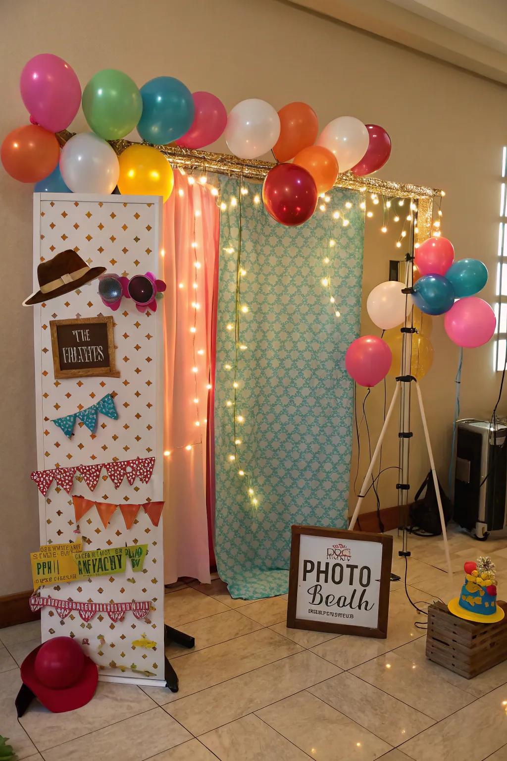 Treasured memories are captured in a charming DIY photo booth.