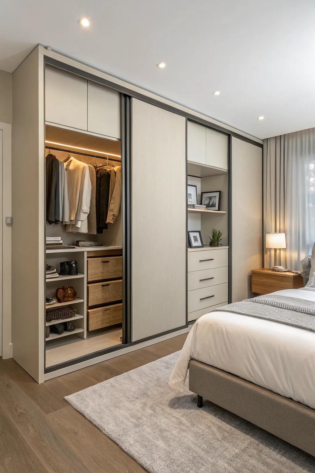 Sliding closets: where elegance meets practicality.