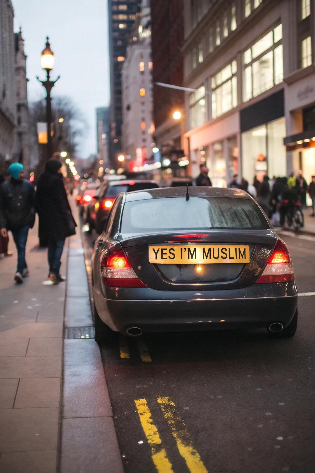 Make a bold declaration with this expressive license plate.