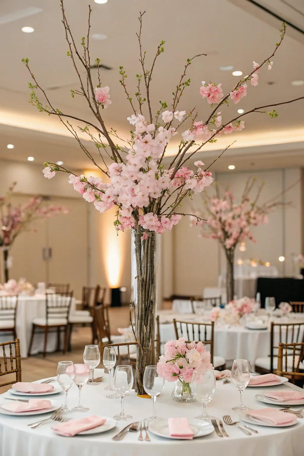 Blossom focal pieces bring an air of refinement.