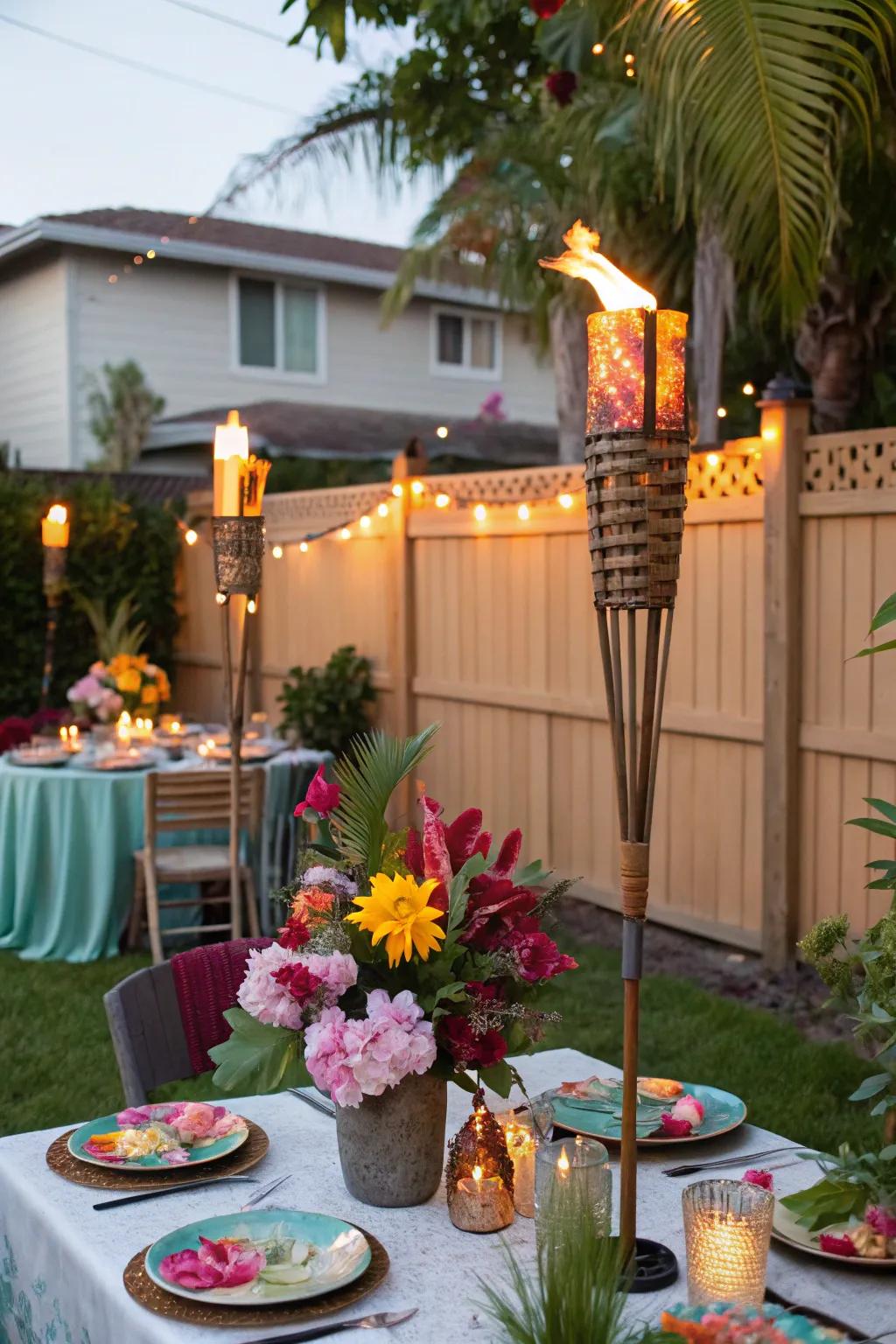 Create an island escape with a Tropical Luau celebration.
