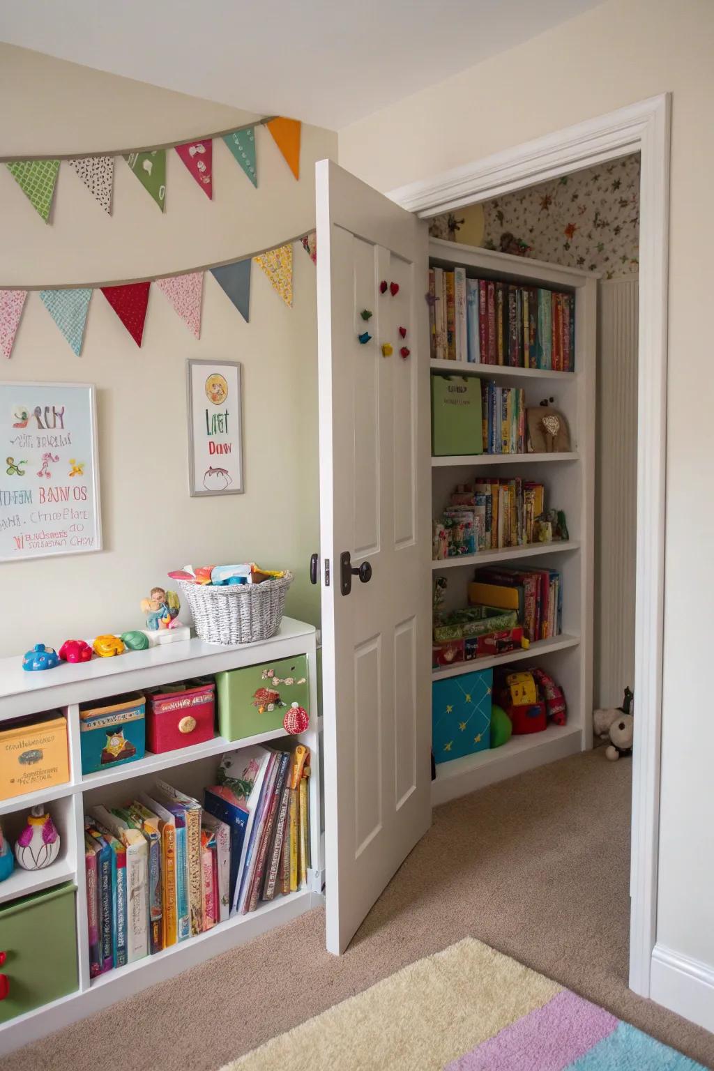 The ultimate childhood dream: a secret entrance cleverly disguised by a bookshelf.