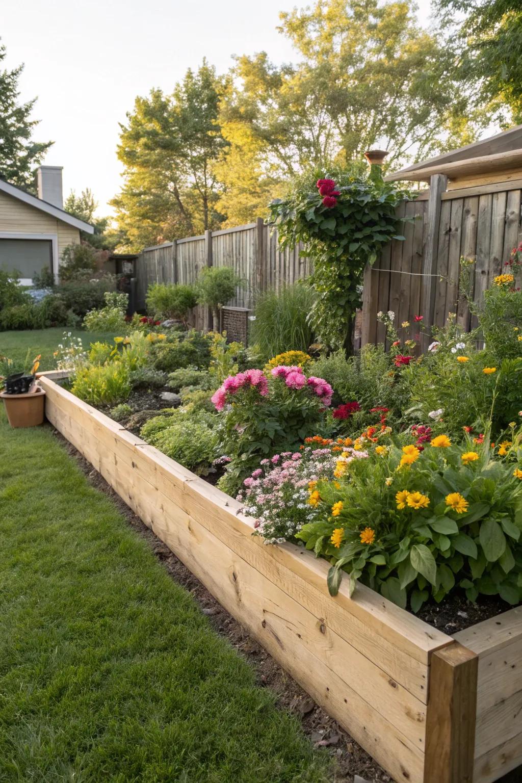 Utilize structural timbers to craft pristine and practical garden borders.
