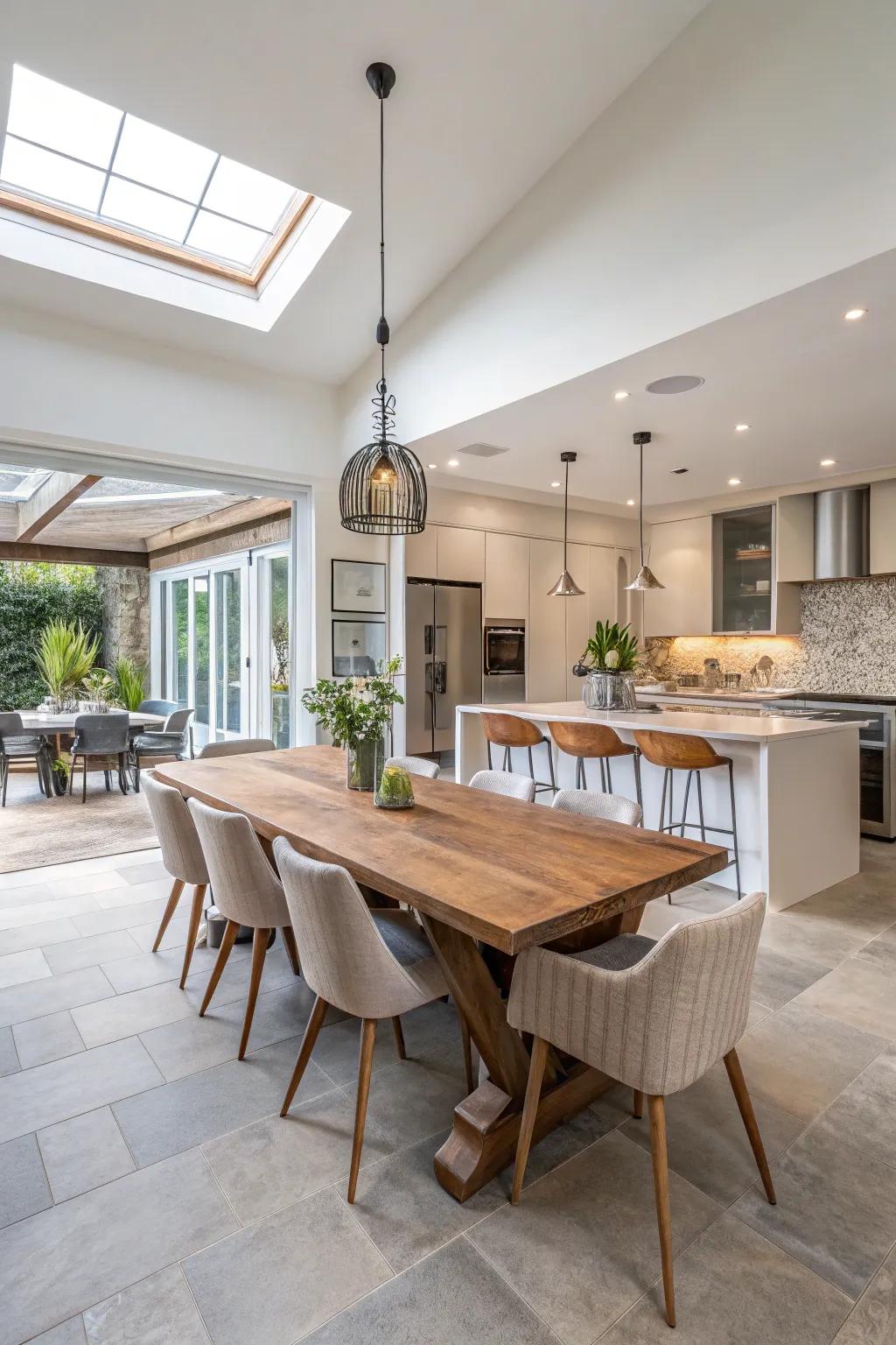 An open-concept kitchen and dining area that fosters interaction and a sense of community.