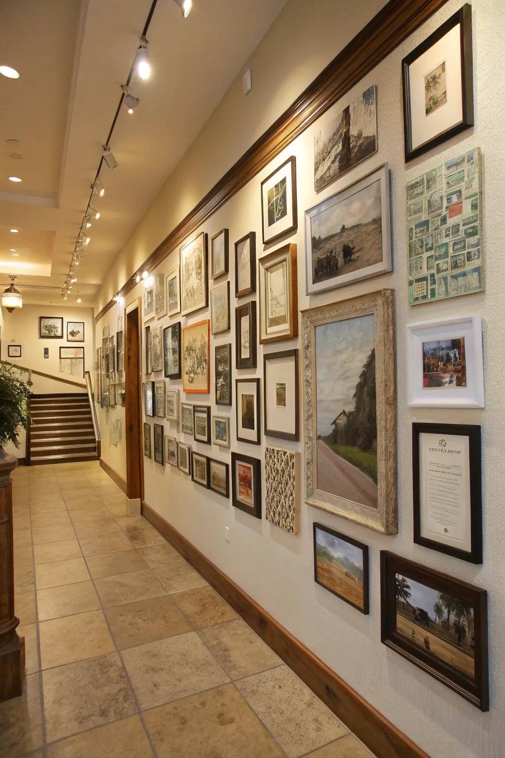 A personalized gallery wall adds charm and individuality to any space.