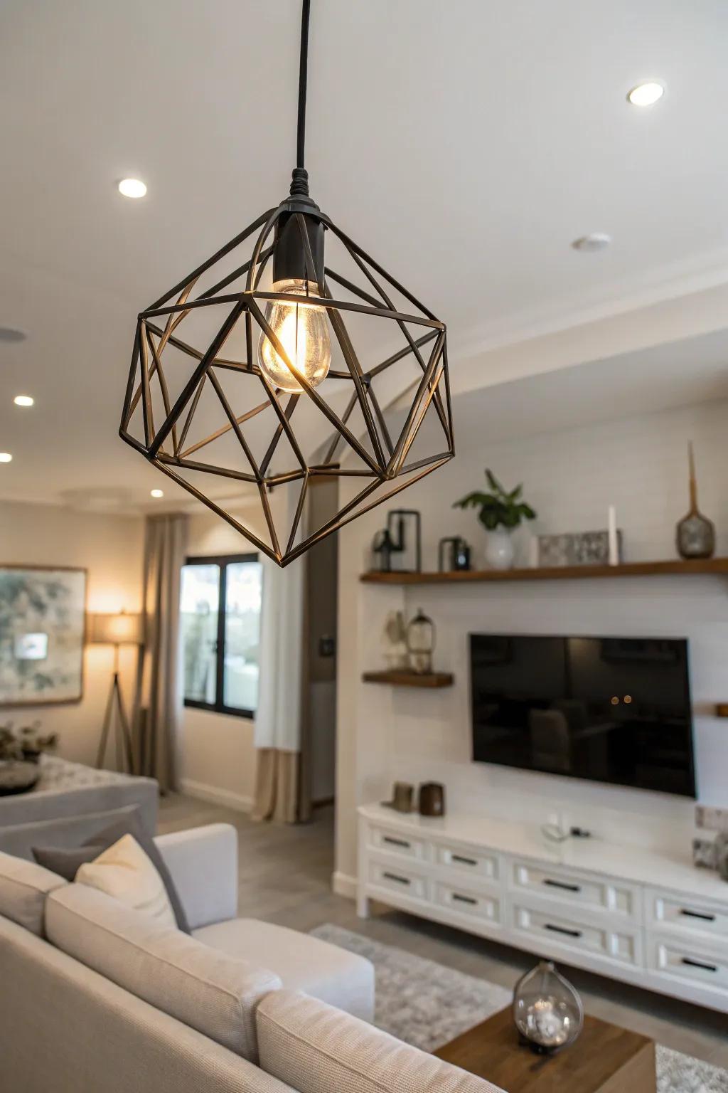 Geometric pendants bring modern elegance with their captivating forms.