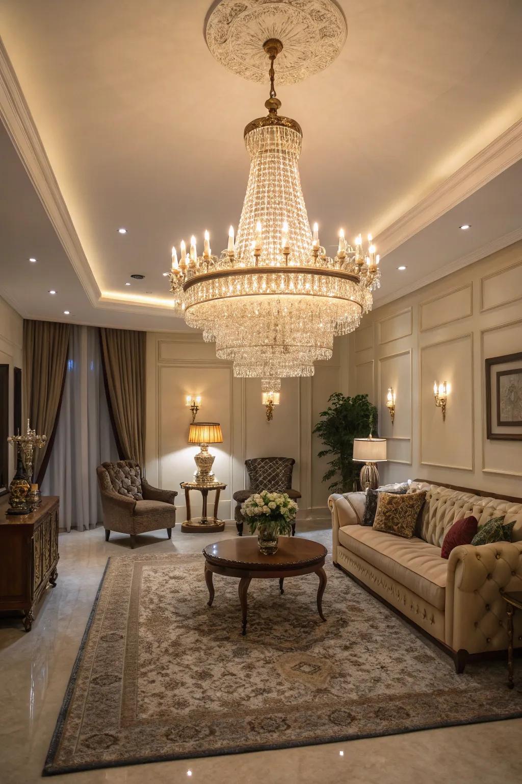 A classic sparkler brings timeless elegance to any living room.